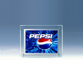 Hanging Transparent Acrylic Photo Frames Plastic Brochure Holders With Led Light