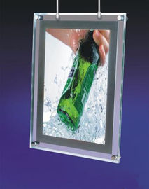 Hanging Transparent Acrylic Photo Frames Plastic Brochure Holders With Led Light