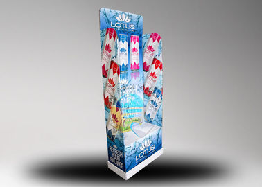4C Printing Corrugated Floor Bottles Display Stand , Beverages Paper Display