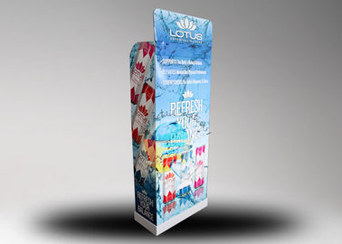 4C Printing Corrugated Floor Bottles Display Stand , Beverages Paper Display