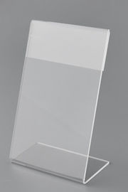 Tabletop Clear Acrylic Sign Holder wall mount , Desk Type Sign Holder