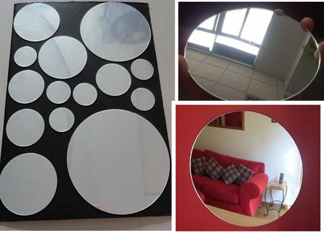 3mm Round Eco-Friendly Mirror Acrylic Sheet By Laser Cutting For Indoor Home Decoration