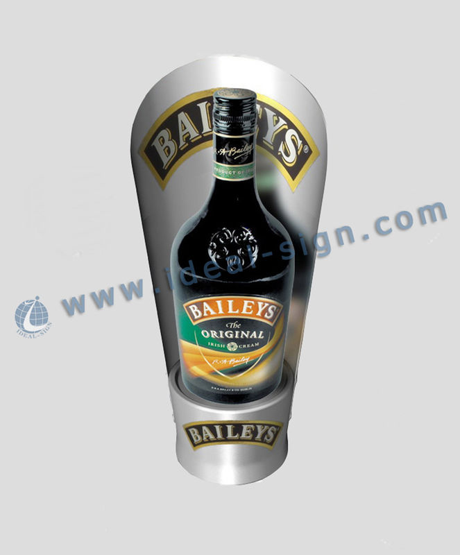 Cardboard LED Acrylic Wine Liquor Bottle Display Holder Outdoor Advertising Signs