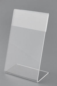 Tabletop Clear Acrylic Sign Holder wall mount , Desk Type Sign Holder